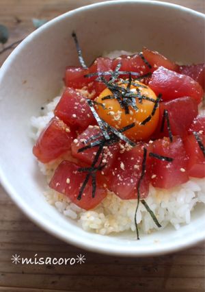 m家にある材料で♪マグロの韓国風漬け丼-レシピのメイン写真