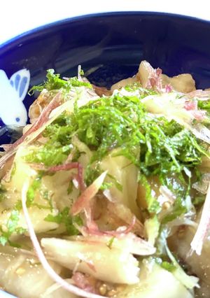 電子レンジで白ナストロトロ　ミョウガ和え-レシピのメイン写真