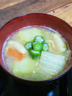 オクラと白菜とじゃが芋の冷や汁-レシピのメイン写真