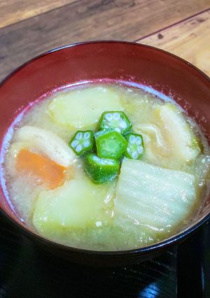 オクラと白菜とじゃが芋の冷や汁-レシピのメイン写真