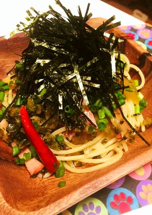 高菜とベーコンの\ピリ辛/和風パスタ-レシピのメイン写真