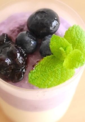 ブルーベリー＆豆乳＆ナッツ3層のゼリー♡-レシピのメイン写真