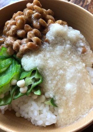 ネバネバ三色丼（納豆・オクラ・トロロ）-レシピのメイン写真
