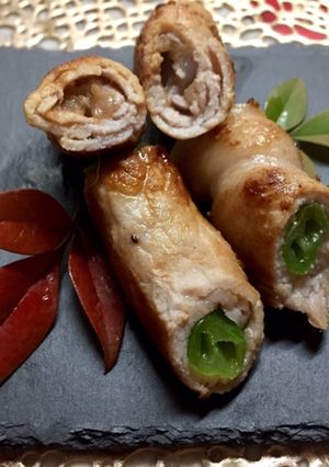 薬味で食べる ピリ辛 2色豚巻きおつまみ-レシピのメイン写真