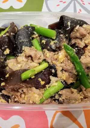 アスパラキクラゲ豚肉卵炒め-レシピのメイン写真