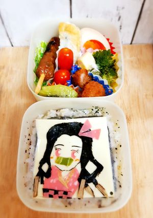 鬼滅の刃キャラ弁　簡単に禰豆子(ねずこ)-レシピのメイン写真