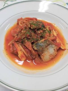 サバ水煮缶でトマト煮-レシピのメイン写真