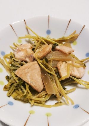 レンジだけ*豚肉と豆苗の黒酢蒸し-レシピのメイン写真