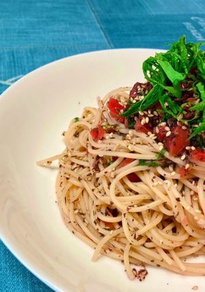 カリカリ梅しそパスタ-レシピのメイン写真