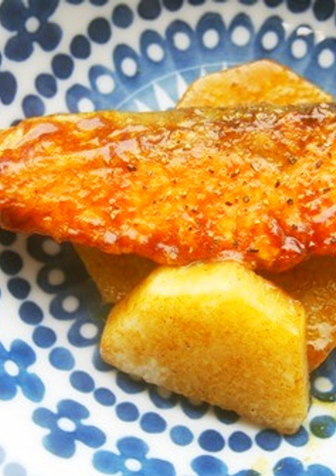 鮭と長芋のカレー粉照り焼き♪-レシピのメイン写真