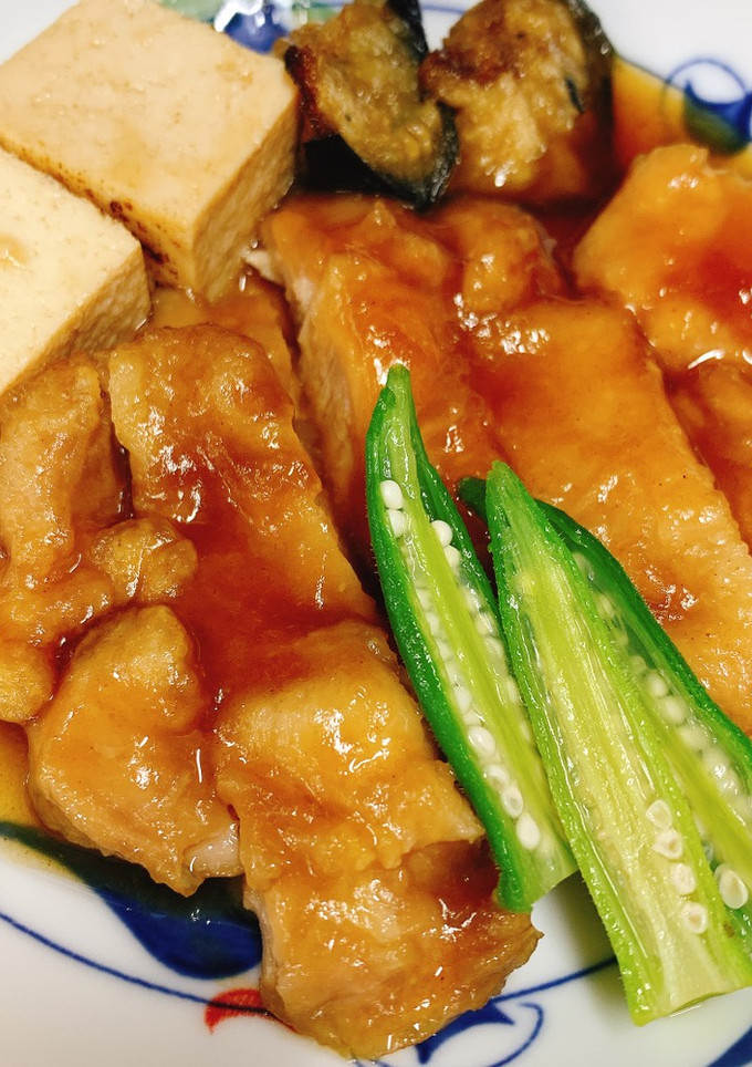 【病院】揚げ鶏と豆腐の炊き合わせ【給食】-レシピのメイン写真