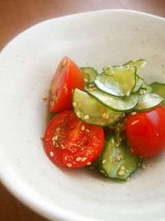 きゅうりとプチトマトの酢の物♪-レシピのメイン写真
