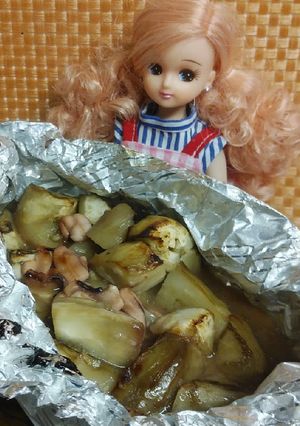リカちゃん♡トルコなすの塩辛ホイル焼き-レシピのメイン写真