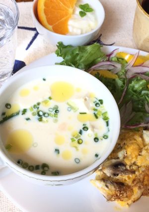 一丁寄せ生とうふ きぬの冷製豆乳スープ-レシピのメイン写真