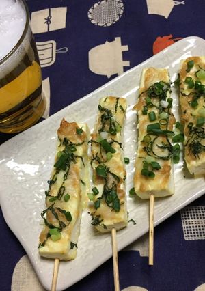 一丁寄せ生とうふ綿 味噌しそチーズ串-レシピのメイン写真