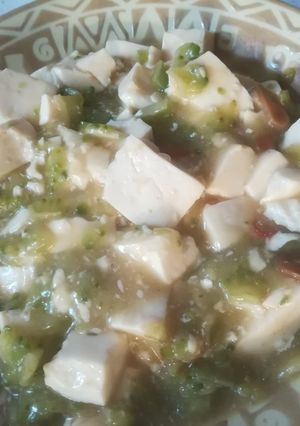 簡単!夏に!ゴーヤで緑の麻婆豆腐-レシピのメイン写真