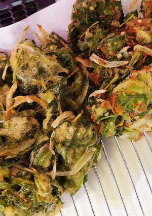 オクラの消費に♪オクラと三つ葉のかき揚げ-レシピのメイン写真