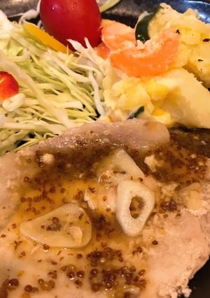 豚厚切りロースハニーマスタードソースあえ-レシピのメイン写真