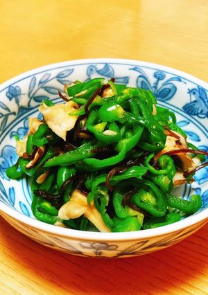 ピーマンと舞茸の塩昆布和え-レシピのメイン写真