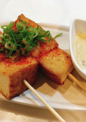 おつまみ厚揚げ串焼き　味噌マヨソース-レシピのメイン写真