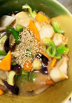 レンジ胸肉なすさっぱり梅煮味青椒肉絲風-レシピのメイン写真