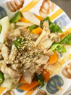 レンジ大根豚こま生姜焼き味青椒肉絲風-レシピのメイン写真