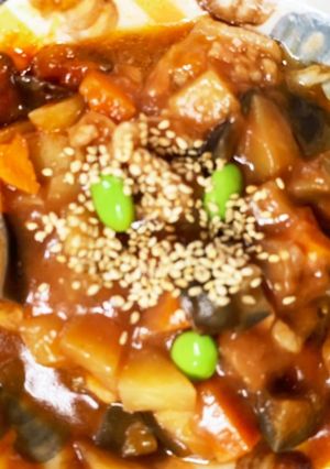 レンジ簡単ハッシュドポークのせドーム蒸-レシピのメイン写真