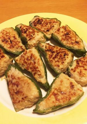 鶏ひき肉で!ちょっと和風なピーマン肉詰め-レシピのメイン写真