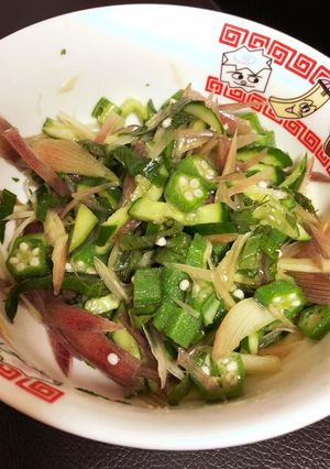 オクラとミョウガたちのおつまみ-レシピのメイン写真