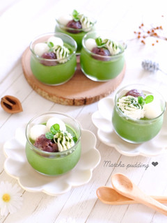 生クリーム不使用!簡単ぷるるん抹茶プリン-レシピのメイン写真