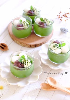 生クリーム不使用！簡単ぷるるん抹茶プリン-レシピのメイン写真