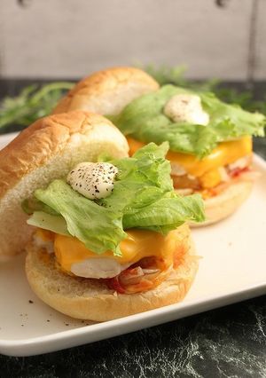 レンジで簡単！チキンポテトバーガー-レシピのメイン写真