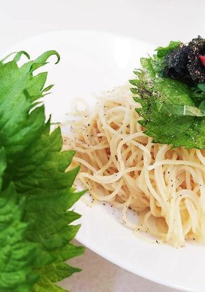 夏にサッパリしそ明太子スパゲティ-レシピのメイン写真