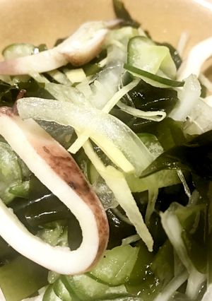 きゅうり・イカ・わかめの酢の物-レシピのメイン写真
