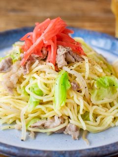 電子レンジで!豚バラ塩レモン焼きそば☀-レシピのメイン写真