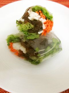 茎ワカメ煮を使って生春巻き-レシピのメイン写真