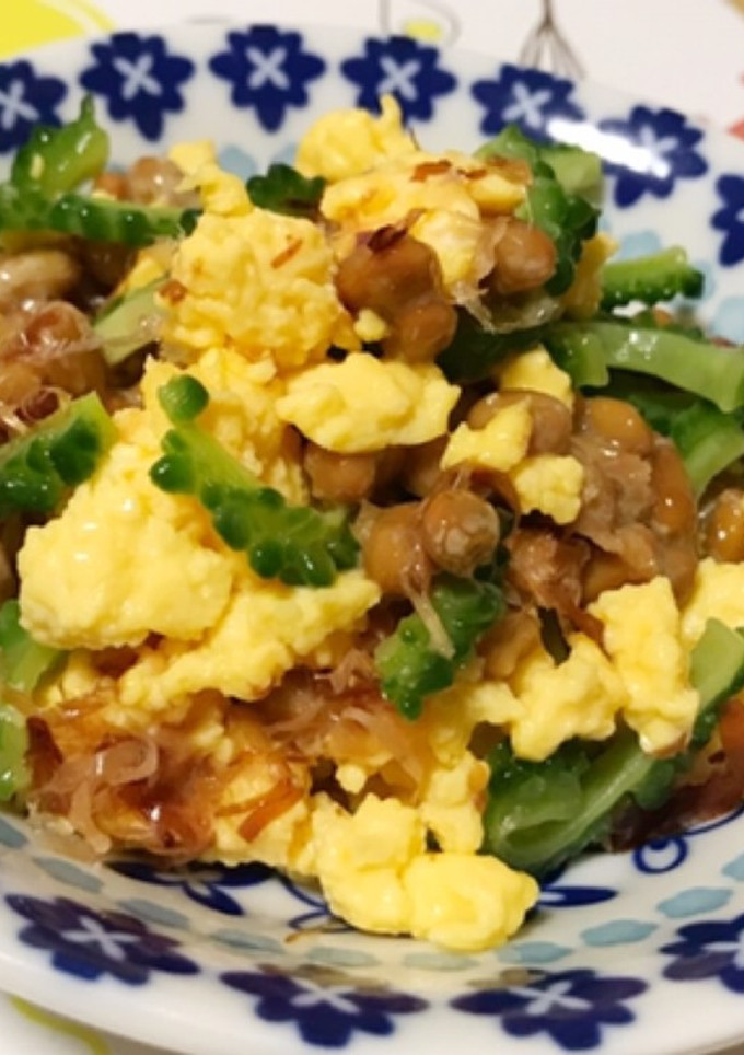ゴーヤと炒り卵の納豆和え-レシピのメイン写真