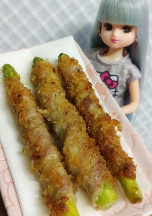 リカちゃん♡アスパラ肉巻き(パン粉焼き)-レシピのメイン写真