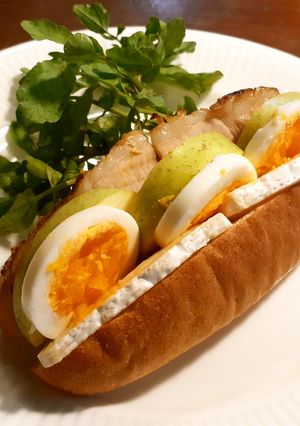 青りんご、ハム、チーズのドッグサンド-レシピのメイン写真