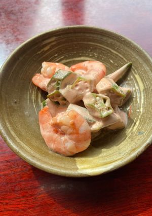 エビとオクラのオーロラソース-レシピのメイン写真