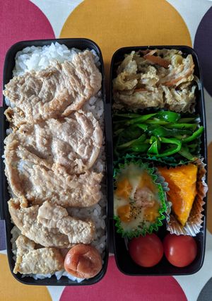 豚生姜焼きのっけ弁当-レシピのメイン写真