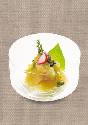 浸し豆と昆布締め平目の黄味卸し和え-レシピのメイン写真