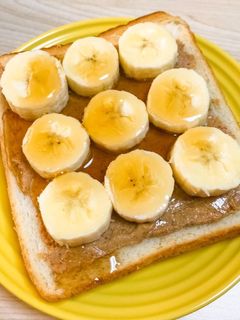 ピーナッツバナナトーストのメープルがけ♡-レシピのメイン写真