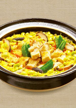 具だくさん！地鶏と浸し豆の土鍋ご飯-レシピのメイン写真