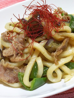 なすとピーマンの甘味噌 焼きうどん-レシピのメイン写真