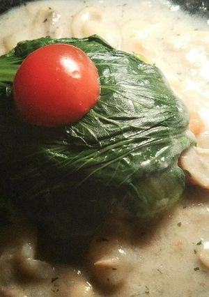 鶏肉のチンゲン菜包み (創作フレンチ)-レシピのメイン写真