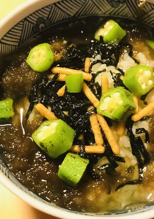 お茶漬けの素●オクラ＆トロロ昆布の茶漬け-レシピのメイン写真