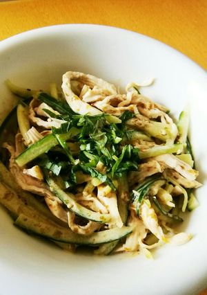 鶏むね肉ときゅうりの海苔マヨポン酢-レシピのメイン写真