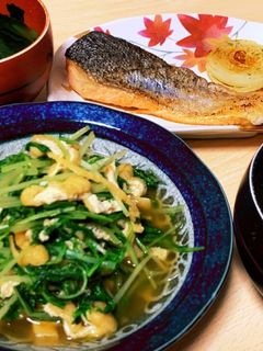 5分で☆水菜と揚げの煮浸し-レシピのメイン写真