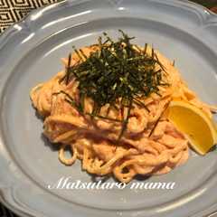 รูปของ 明太子のガーリッククリームパスタ✨